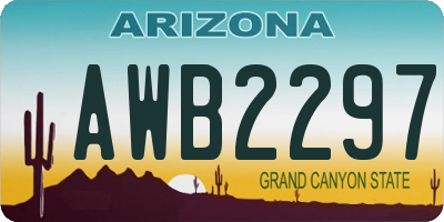 AZ license plate AWB2297