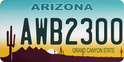 AZ license plate AWB2300