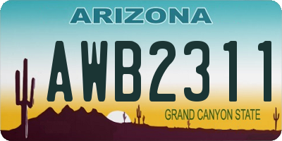 AZ license plate AWB2311