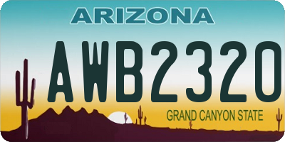 AZ license plate AWB2320