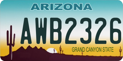 AZ license plate AWB2326