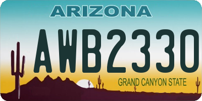 AZ license plate AWB2330