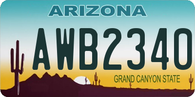 AZ license plate AWB2340