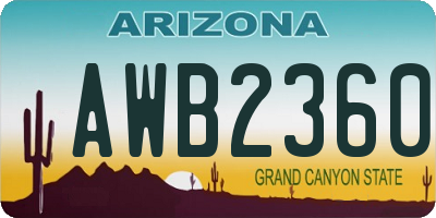 AZ license plate AWB2360