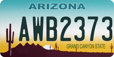 AZ license plate AWB2373