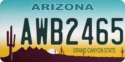 AZ license plate AWB2465
