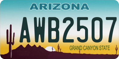 AZ license plate AWB2507