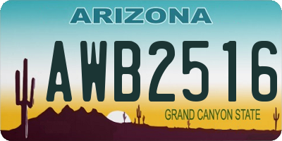 AZ license plate AWB2516