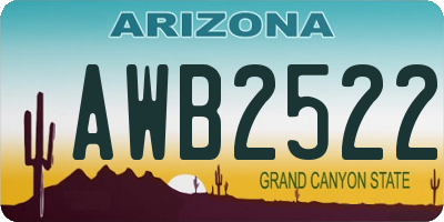 AZ license plate AWB2522