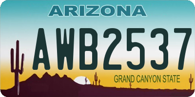 AZ license plate AWB2537