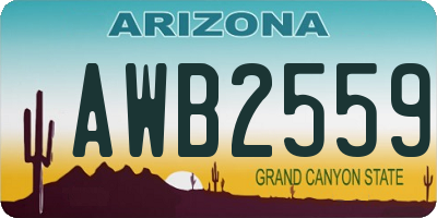 AZ license plate AWB2559