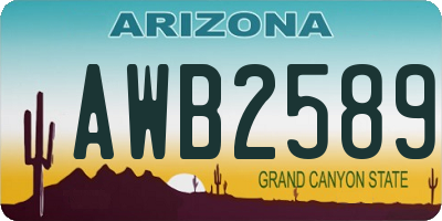 AZ license plate AWB2589