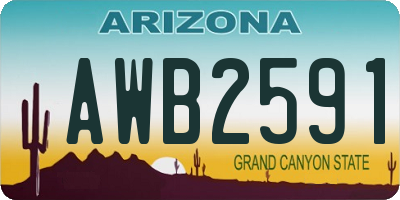 AZ license plate AWB2591