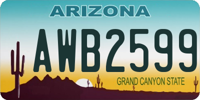AZ license plate AWB2599