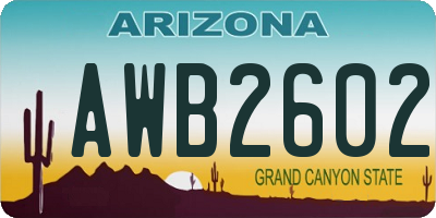 AZ license plate AWB2602