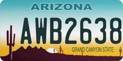 AZ license plate AWB2638