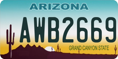 AZ license plate AWB2669