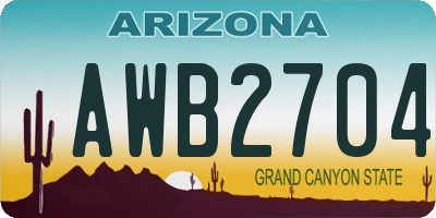 AZ license plate AWB2704