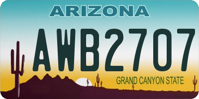 AZ license plate AWB2707