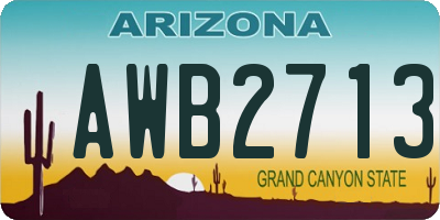 AZ license plate AWB2713