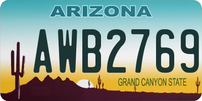 AZ license plate AWB2769