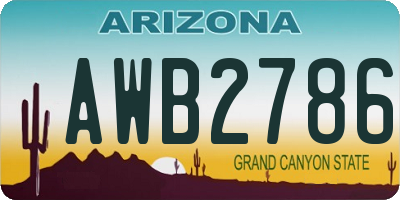 AZ license plate AWB2786