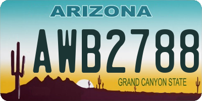 AZ license plate AWB2788