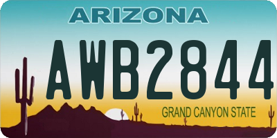 AZ license plate AWB2844