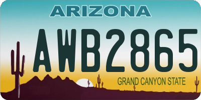 AZ license plate AWB2865