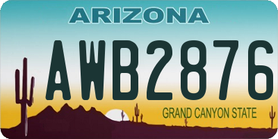 AZ license plate AWB2876