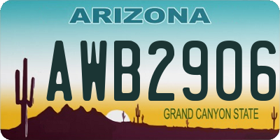 AZ license plate AWB2906