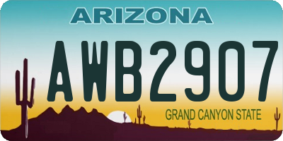 AZ license plate AWB2907