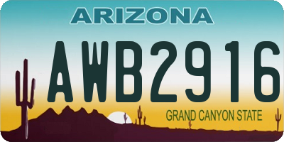 AZ license plate AWB2916