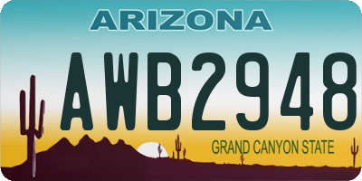 AZ license plate AWB2948
