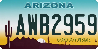 AZ license plate AWB2959