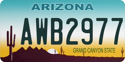AZ license plate AWB2977