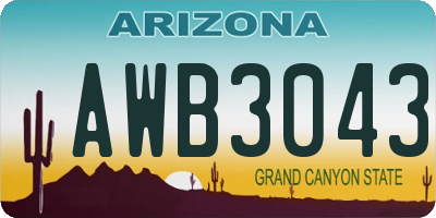 AZ license plate AWB3043