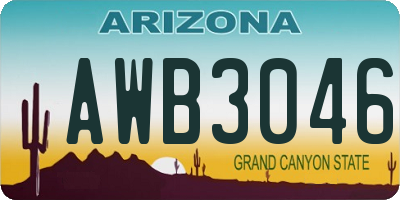AZ license plate AWB3046