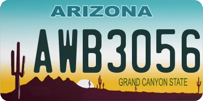 AZ license plate AWB3056