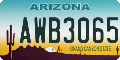AZ license plate AWB3065