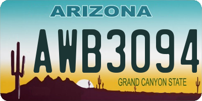 AZ license plate AWB3094