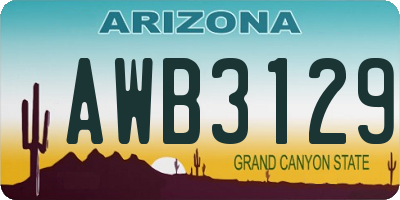 AZ license plate AWB3129