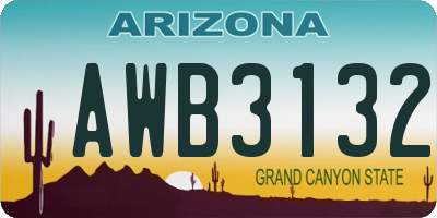 AZ license plate AWB3132