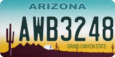 AZ license plate AWB3248