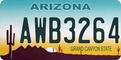 AZ license plate AWB3264