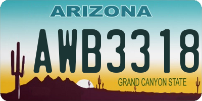 AZ license plate AWB3318