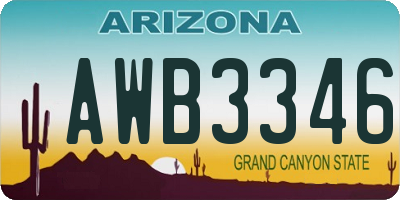AZ license plate AWB3346