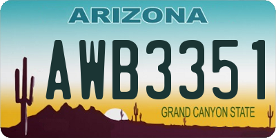 AZ license plate AWB3351