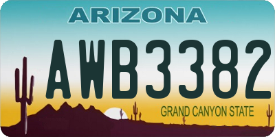 AZ license plate AWB3382