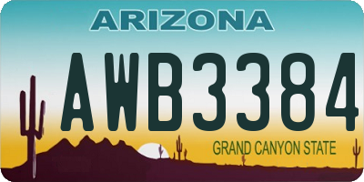 AZ license plate AWB3384